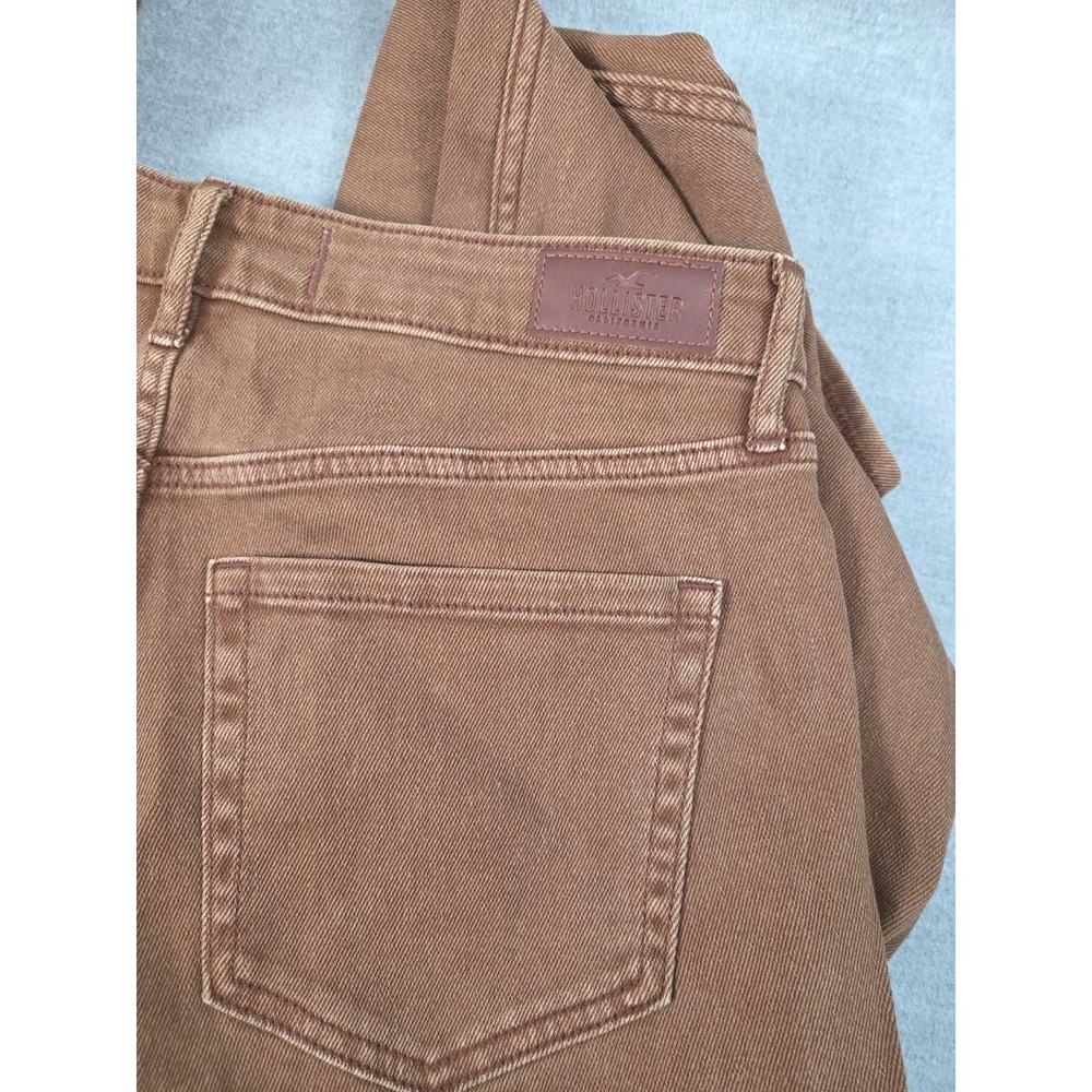 Hollister Curvy High Rise Mom Jean Brown 9R Vintage Stretch Tapered Leg Comfort - Picture 3 of 8